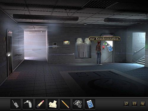 Wycofaj się więc (w prawo) i przy pomocy karty dostępu otwórz salę szpitalną (po prawej) - Wyeliminuj wartowników; Powstrzymaj najemników | Rozdział 9 - CERN, Szwajcaria - Secret Files 3: The Archimedes Code - poradnik do gry