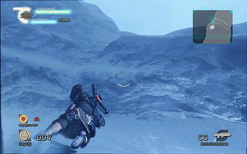 Poznasz działanie kotwiczki, dzięki której jesteś w stanie wdrapać się na stromą ścianę - Poradnik do gry Lost Planet 2 - Prolog - Lost Planet 2 - poradnik do gry