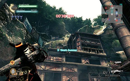 Postaraj się uważać szczególnie bądź w miarę szybko zlikwidować jednego wrogiego PW, który przebywa na dachu budynku na drugiej kondygnacji - Rozdział 1 - Sektor 3 | Epizod 1 | Lost Planet 2 - Lost Planet 2 - poradnik do gry