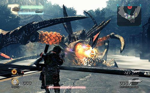 Kiedy stwór straci rękę, momentalnie opadnie, dzięki czemu będziesz mógł władować w jego głowę (również pomarańczowy rdzeń) całą amunicję jaką tylko posiadasz - Rozdział 2 - Sektor 2 - BOSS | Epizod 1 | Lost Planet 2 - Lost Planet 2 - poradnik do gry