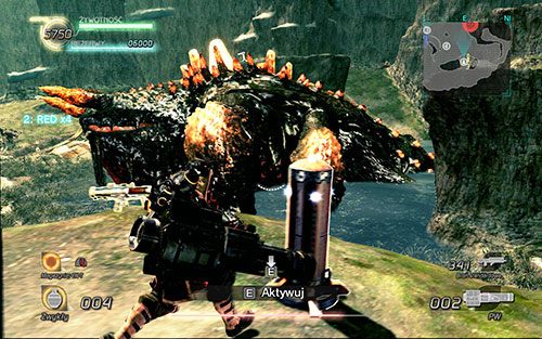 Podobnie jak w przypadku każdego innego Akrida, słabe punkty potwora świecą na pomarańczowo - Rozdział 3 - Sektor 3 - BOSS | Epizod 1 | Lost Planet 2 - Lost Planet 2 - poradnik do gry