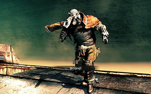 W momencie, gdy wrogi pociąg zacznie się kończyć, uruchomi się przerywnik filmowy, w którym będziesz musiał wykazać się refleksem i wcisnąć odpowiedni przycisk (za każdym razem jest on inny), aby uniknąć rakiety i przeskoczyć na drugi pociąg - Rozdział 3 - Sektor 1 | Epizod 3 | Lost Planet 2 - Lost Planet 2 - poradnik do gry