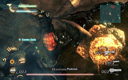 Podobnie jak uprzednio pojawi się ogromna kula - tym razem będzie nieco bardziej mobilna, co jednak nie powinno stanąć na przeszkodzie w jej zniszczeniu - Rozdział 4 - Sektor 5 | Epizod 6 | Lost Planet 2 - Lost Planet 2 - poradnik do gry