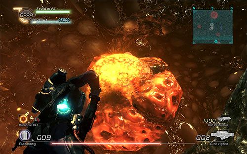 Z uwagi na dość małe pomieszczenie może być nieco trudniej unikać pocisków wystrzeliwanych przez kulę - Rozdział 4 - Sektor 6 | Epizod 6 | Lost Planet 2 - Lost Planet 2 - poradnik do gry