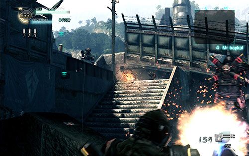 Uważaj także na prawą stronę, - na schodach czyha dwóch Leśnych Piratów oraz wrogi PW - Rozdział 3 - Sektor 2 | Epizod 1 | Lost Planet 2 - Lost Planet 2 - poradnik do gry