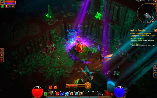 Jaskinia przeznaczona dla postaci pomiędzy 36 a 37 poziomem postaci, dedykowana zadaniu The Blue Boletus - The Fungal Caves | Opis krain w Torchlight II - Akt III - Torchlight 2 - poradnik do gry