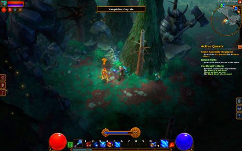 Zwiedzając teren tajemniczego lasu i rzezając kolejne potwory, postaraj się odnaleźć kapitana (Vanquisher Captain), który stoi na skraju puszczy - Some Assembly Required | Zadania główne w Torchlight II - Akt III - Torchlight 2 - poradnik do gry