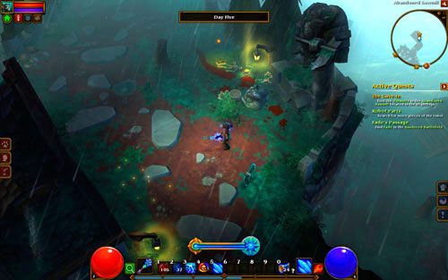 Kiedy będziesz już w rejonie Abandoned Sawmill, odszukaj niewielki teleport do finalnego bossa - Grizzled Alpha - The Cave-In | Zadania główne w Torchlight II - Akt III - Torchlight 2 - poradnik do gry