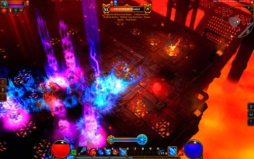 Najlepszą taktyką walki z Alchemikiem jest pozostawanie w ciągłym ruchu, leczenie ran i sporadyczne atakowanie wroga przy pomocy umiejętności dalekiego zasięgu i działających przez dłuższy czas - The Dark Alchemist | Zadania główne w Torchlight II - Akt III - Torchlight 2 - poradnik do gry