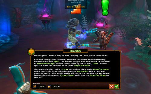 Region: Sundered Battlefield, The Forgotten Hills, Rivenskull Gorge, Vyraxs Tower - Heartfire | Zadania poboczne w Torchlight II - Akt III - Torchlight 2 - poradnik do gry