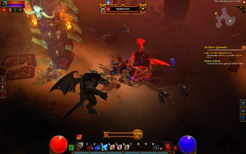 Kiedy poziom życia bestii spadnie poniżej połowy, w lochu pojawi się jej współlokator - Manticores Mate - Lair of the Manticore | Zadania główne w Torchlight II - Akt II - Torchlight 2 - poradnik do gry
