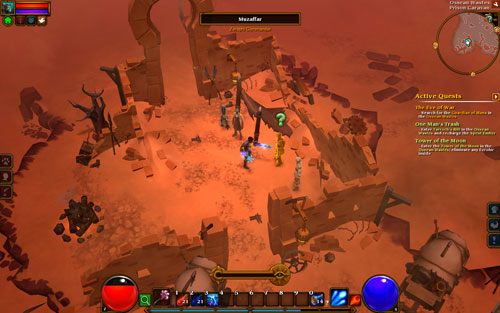 Gdy zwłoki obu grup zatopią się w pustynnym piasku, wejdź triumfalnie do obozu i uwolnij wszystkich więźniów - A High-Value Target | Zadania poboczne w Torchlight II - Akt II - Torchlight 2 - poradnik do gry