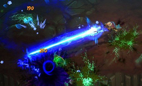 Opis: umiejętność wygląda całkiem efektownie, ale jest potwornie słaba - Torchlight 2: Embermage - Storm Skills - Torchlight 2 - poradnik do gry