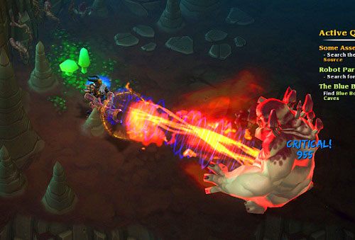 Opis: potężny strzał z działa nadaje się do zadawania monstrualnych obrażeń najsliniejszym przeciwnikom, ale sam w sobie wymaga pewnych nakładów w punktach many oraz unieruchamia postać - Torchlight 2: Engineer - Construction Skills - Torchlight 2 - poradnik do gry