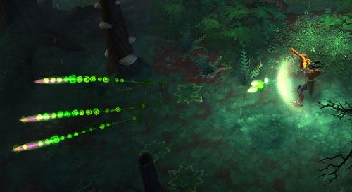 Opis: stosowanie tej umiejętności nie ma praktycznie żadnego sensu - trafienie chaotycznymi pociskami nie należy do najłatwiejszych, a zadawane przez nie obrażenia stanowią tylko ułamek możliwości zwykłej broni - Torchlight 2: Outlander - Warfare Skills - Torchlight 2 - poradnik do gry