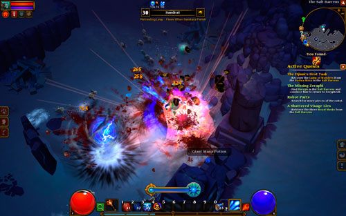 Poza tym na pustyni The Salt Barrens można znaleźć jedną ze złotych skrzyń oraz tajemnicze stworzenie, przenoszące bohatera do losowej krainy oferującej nietypowe wyzwania (Phase Beast) - The Salt Barrens | Opis krain w Torchlight II - Akt II - Torchlight 2 - poradnik do gry