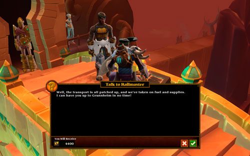 Kiedy ruszysz w drogę, dostaniesz się do mrocznego Grunnheimu - Talk to Railmaster | Zadania główne w Torchlight II - Akt II - Torchlight 2 - poradnik do gry