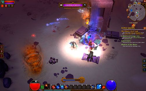 Kiedy zgromadzisz już wszystkie trzy maski, wróć z nimi do swego zleceniodawcy - A Shattered Visage Lies | Zadania poboczne w Torchlight II - Akt II - Torchlight 2 - poradnik do gry