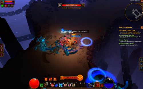 Gdy znajdziesz się w jaskini, drogę zagrodzą Ci zmutowani nieumarli oraz piaskowe demony (Sand Hulk i Sand Spectre) - Secret of the Ezohir | Zadania poboczne w Torchlight II - Akt II - Torchlight 2 - poradnik do gry