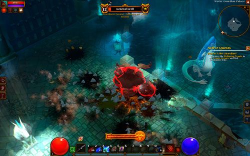 Gdy wielki generał padnie, zbierz jego ekwipunek i skieruj się na północ - Protect the Guardian! | Zadania główne w Torchlight II - Akt I - Torchlight 2 - poradnik do gry