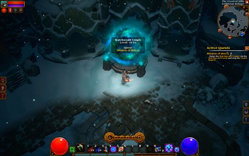 Kiedy załatwisz już wszystkie sprawy, możesz wrócić do uszkodzonego portalu we Frozen Hills i naprawić go przy pomocy obu znalezionych artefaktów - The Ember Keys | Zadania główne w Torchlight II - Akt I - Torchlight 2 - poradnik do gry