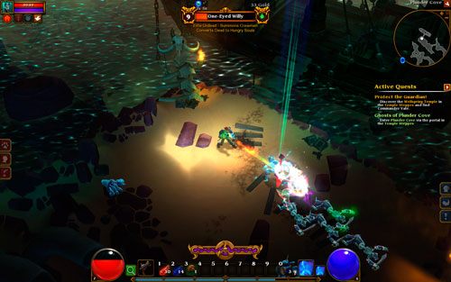 Kiedy złowrogi kapitan polegnie, wejdź na jego okręt i otwórz kufry, które się tam znajdują - Ghosts of Plunder Cove | Zadania poboczne w Torchlight II - Akt I - Torchlight 2 - poradnik do gry