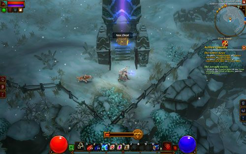 Wszystkie skrzynie zostały rozmieszczone w rejonie The Frosted Hills - prawdopodobnie w trzech skrajnie różnych punktach - The Zeraphi Envoy | Zadania poboczne w Torchlight II - Akt I - Torchlight 2 - poradnik do gry