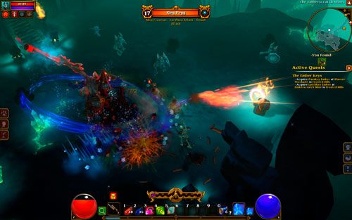 Podczas eksploracji podziemia uważaj na beczki z prochem i materiały łatwopalne - mają one tendencję do nagłego wybuchania, co może być dla Ciebie równie wielkim atutem (ranią wrogów), jak i przeszkodą (łatwo od nich oberwać) - Emberscratch Mines | Opis krain w Torchlight II - Akt I - Torchlight 2 - poradnik do gry