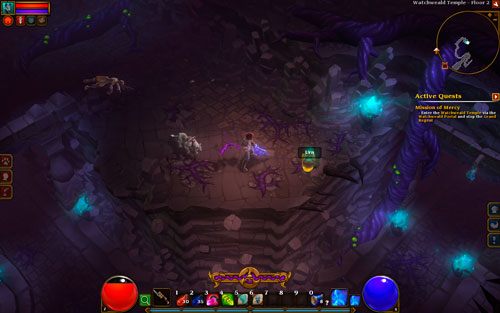 W podziemiu można niekiedy spotkać tajne przejście - jeśli zauważysz gdzieś świecącą urnę, koniecznie do niej strzel - Watchweald Temple | Opis krain w Torchlight II - Akt I - Torchlight 2 - poradnik do gry