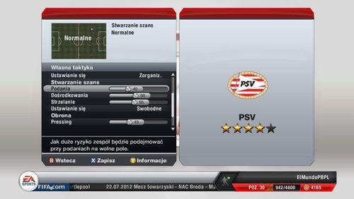 Panel własnej taktyki otwiera przed Tobą możliwości w zakresie określenia usposobienia poszczególnych formacji w poszczególnych wariantach rozgrywania piłki - Własna taktyka, szybkie taktyki i role zawodników | Taktyka w FIFA 13 - FIFA 13 - poradnik do gry