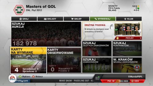 Możesz również skorzystać z aukcji - tam znajdziesz wiele ciekawych okazji, o które powalczy spora ilość graczy z całego świata - Sklep i aukcje | FIFA Ultimate Team w FIFA 13 - FIFA 13 - poradnik do gry