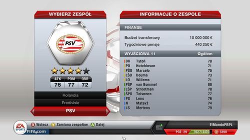 Po wybraniu odpowiedniej opcji w menu głównym gry stajemy przed wyborem zespołu, który będziemy prowadzić co najmniej przez kilka kolejnych miesięcy (w zależności od osiąganych wyników) - Stworzenie menedżera i wybranie klubu | Tryb kariery menedżerskiej - FIFA 13 - poradnik do gry