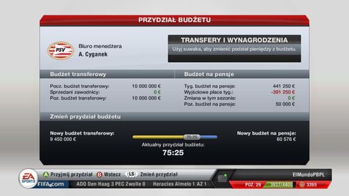 Gdy zabraknie Ci pieniędzy na sfinalizowanie transferu bądź zaoferowanie odpowiedniej gaży danemu zawodnikowi, warto skorzystać z panelu Alokacja budżetu - Transfery | Tryb kariery menedżerskiej w FIFA 13 - FIFA 13 - poradnik do gry