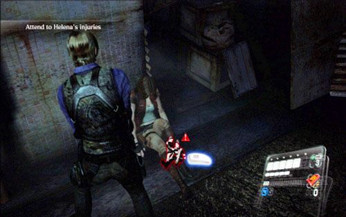 Gdy skończysz, opuść ekwipunek (Y) i podaj lekarstwo Helenie (RB) - Poradnik do gry Resident Evil 6 - Prolog - Resident Evil 6 - poradnik do gry