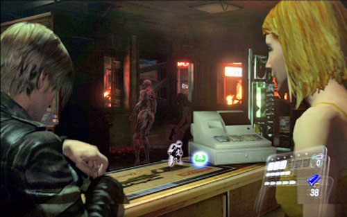 W pewnym momencie jeden z mężczyzn opuści lokal i postanowi uciekać na własną rękę - 1 - Ulice miasta | Kampania Leona | Solucja Resident Evil 6 - Resident Evil 6 - poradnik do gry