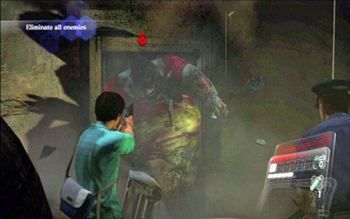 Po przejściu do drugiego pokoju, zostaniesz zaatakowany przez olbrzymiego zombie-grubasa - 1 - Ulice miasta | Kampania Leona | Solucja Resident Evil 6 - Resident Evil 6 - poradnik do gry