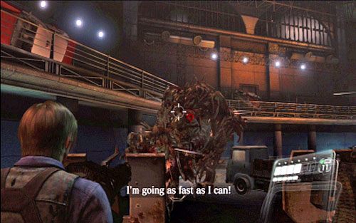 Powtarzaj tę operację tak długo, aż do pomieszczeni wjedzie wojskowy samochód - 5 - Finałowe starcie z Simmonsem | Kampania Leona | Solucja Resident Evil 6 - Resident Evil 6 - poradnik do gry