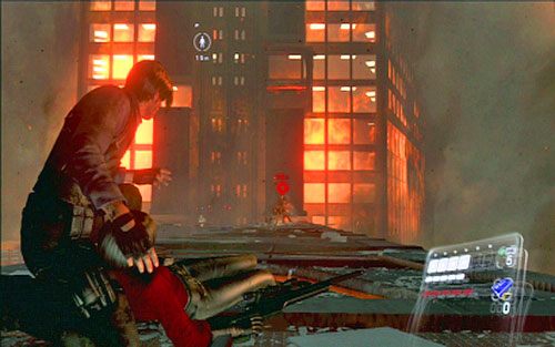 Na kolejnym etapie wspinaczki staraj się popełniać jak najmniej błędów i przygotuj się do błyskawicznego wciskanie A i X w momencie jak wróg będzie bardzo blisko - 5 - Finałowe starcie z Simmonsem | Kampania Leona | Solucja Resident Evil 6 - Resident Evil 6 - poradnik do gry