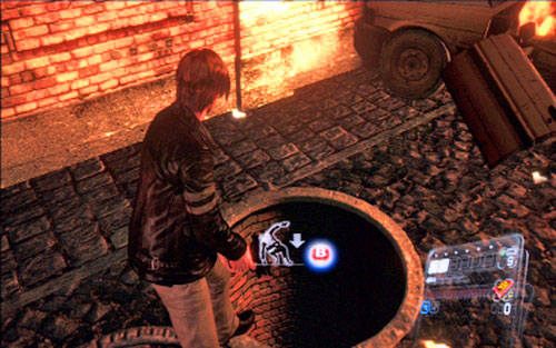 Po krótkiej cut-scence, wejdź do kanałów i obejrzyj dłuższy filmik - 1 - Uczelnia | Kampania Leona | Solucja Resident Evil 6 - Resident Evil 6 - poradnik do gry