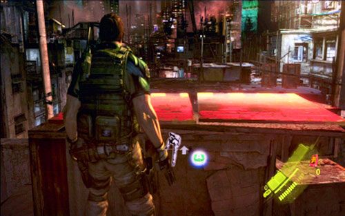 Na górze zaatakuje cie duża grupa wrogów - 1 - Strzelanina na dachu | Kampania Chrisa | Solucja Resident Evil 6 - Resident Evil 6 - poradnik do gry