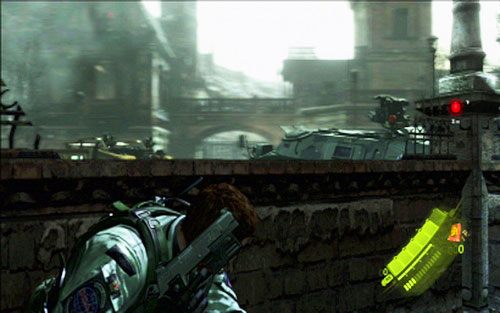 Przesuwając się powoli do przodu, schowaj się za pojazdem, a następnie zabij kolejnych napastników - 2 - Szturm przez miasto | Kampania Chrisa | Solucja Resident Evil 6 - Resident Evil 6 - poradnik do gry