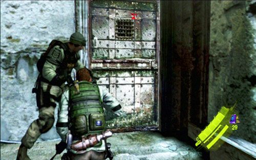 Po detonacji zbiegnij na dół i przejdź do kolejnego wskazanego budynku - 2 - Działka przeciwlotnicze | Kampania Chrisa | Solucja Resident Evil 6 - Resident Evil 6 - poradnik do gry