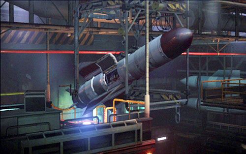 Teraz twoim zadaniem jest dotarcie do rakiety na końcu pomieszczenia i odpalenie jej w stronę zamkniętej bramy - 4 - Ładownia | Kampania Chrisa | Solucja Resident Evil 6 - Resident Evil 6 - poradnik do gry