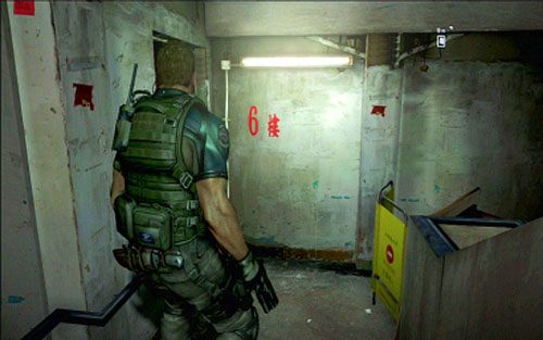 Gdy dotrzesz do klatki schodowej wysokiego budynku, udaj się na szóste piętro - Rozdział I | Emblematy - Chris | Resident Evil 6 - Resident Evil 6 - poradnik do gry