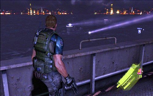 Po wystrzeleniu rakiety w zamknięte wrota, otwórz wskazane drzwi i wyjdź na pokład statku - Rozdział IV | Emblematy - Chris | Resident Evil 6 - Resident Evil 6 - poradnik do gry