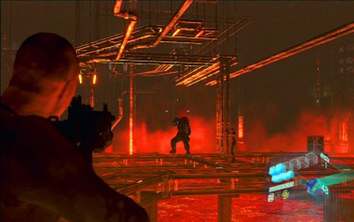 Chwilę później wylądujesz poziom niżej i rozpocznie się prawdziwe starcie z Ustankiem - 5 - Finałowe starcie z Ustankiem | Kampania Jakea | Solucja Resident Evil 6 - Resident Evil 6 - poradnik do gry