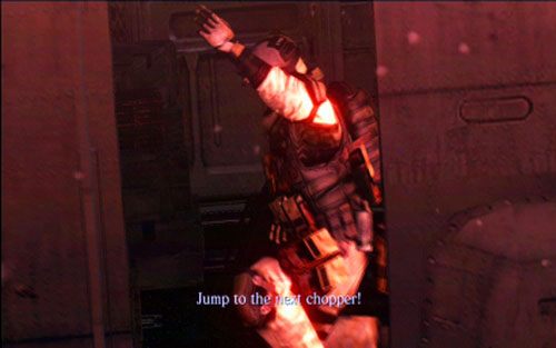 Przeskocz wtedy razem z towarzyszką na drugą maszynę - 1 - Na pokładzie samolotu | Kampania Jakea | Solucja Resident Evil 6 - Resident Evil 6 - poradnik do gry