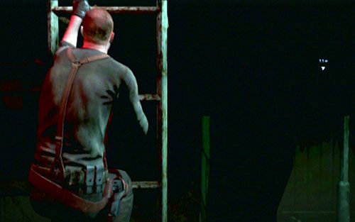 Jak ostatni wróg zginie, przeskocz przy pomocy wskazanego drążka na drugą stronę przepaści, a następnie wejdź po drabinie na górę - 4 - Walka z helikopterem | Kampania Jakea | Solucja Resident Evil 6 - Resident Evil 6 - poradnik do gry