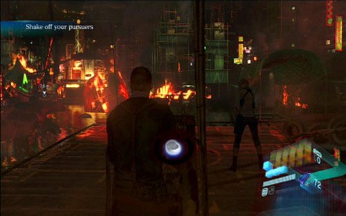 Steruj nią, wykonując pojawiające się na ekranie komendy, aż zostaniesz ponownie zaatakowany przez stwora z piłą - 4 - Miejski spływ | Kampania Jakea | Solucja Resident Evil 6 - Resident Evil 6 - poradnik do gry