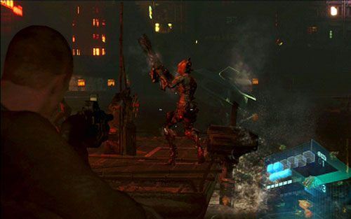 Jako Jake będziesz musiał strzelać do atakującej Sherry bestii - 4 - Miejski spływ | Kampania Jakea | Solucja Resident Evil 6 - Resident Evil 6 - poradnik do gry